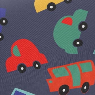 卡通彩色汽車斜紋布(幅寬150公分)