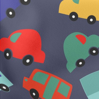 卡通彩色汽車羅馬布(幅寬160公分)