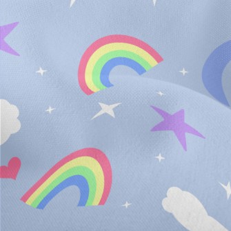 閃亮星月亮雲朵竹節麻(幅寬150公分)