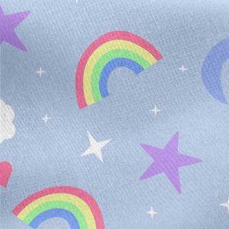 閃亮星月亮雲朵刷毛布(幅寬150公分)
