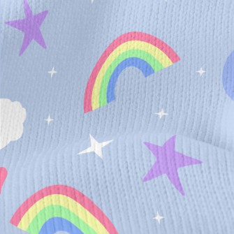 閃亮星月亮雲朵仿毛衣布(幅寬150公分)