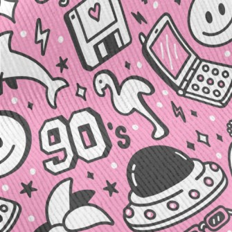 90s復古卡通圖案燈芯絨(幅寬150公分)
