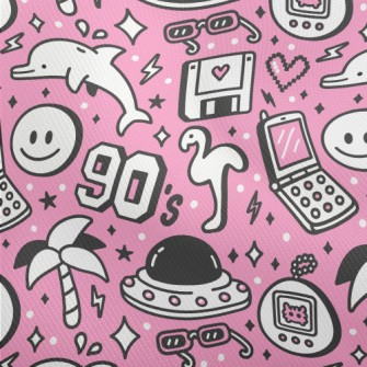 90s復古卡通圖案雙斜布(幅寬150公分)