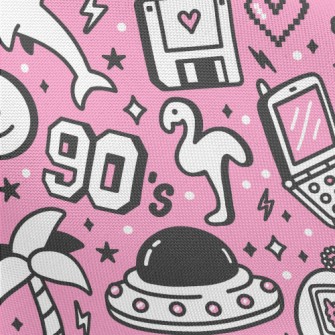 90s復古卡通圖案春亞紡(幅寬160公分)