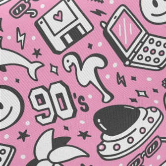 90s復古卡通圖案厚棉布(幅寬150公分)