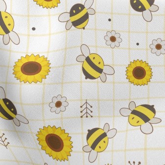 蜜蜂和向日葵羅馬布(幅寬160公分)
