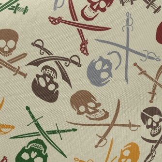 七彩海盜骷髏斜紋布(幅寬150公分)