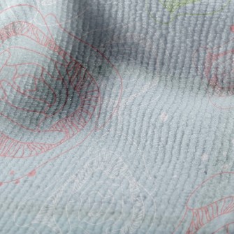 神秘線條玫瑰毛巾布(幅寬160公分)