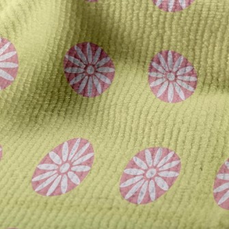 圓圈包圍小白花毛巾布(幅寬160公分)
