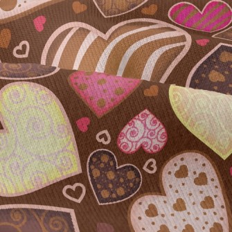 愛心巧克力仿棉布(幅寬150公分)