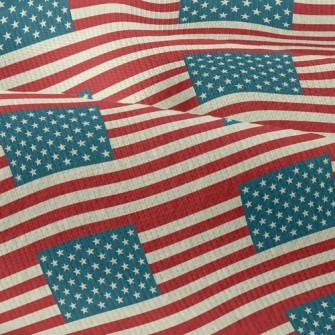 美國國旗線條仿棉布(幅寬150公分)