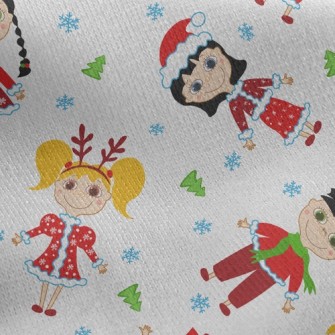 聖誕裝扮小孩刷毛布(幅寬150公分)