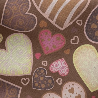 愛心巧克力刷毛布(幅寬150公分)