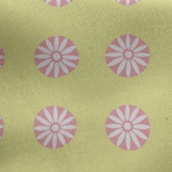 圓圈包圍小白花刷毛布(幅寬150公分)