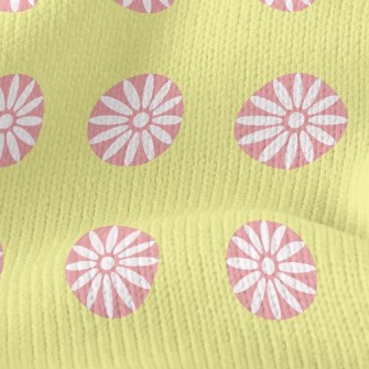 圓圈包圍小白花仿毛衣布(幅寬150公分)