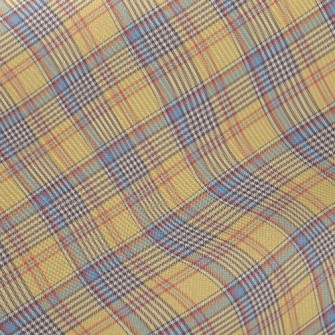 黃藍格子花紋厚棉布(幅寬150公分)