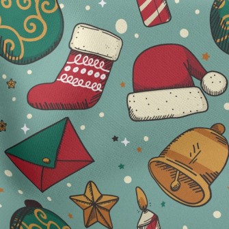 聖誕帽襪子彩球羅馬布(幅寬160公分)