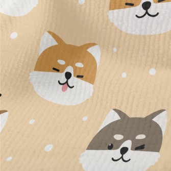 調皮粗眉毛柴犬毛巾布(幅寬160公分)