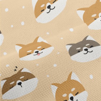 調皮粗眉毛柴犬麻布(幅寬150公分)