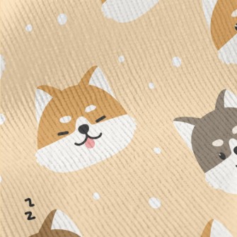 調皮粗眉毛柴犬燈芯絨(幅寬150公分)