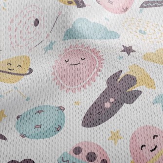 火箭太陽星球鳥眼布(幅寬160公分)
