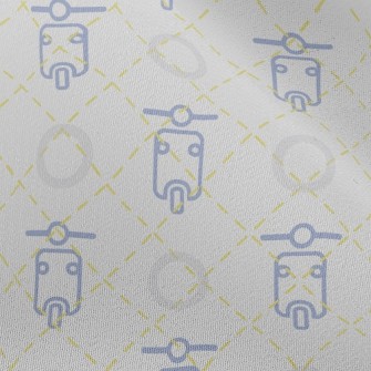 可愛摩托車雪紡布(幅寬150公分)
