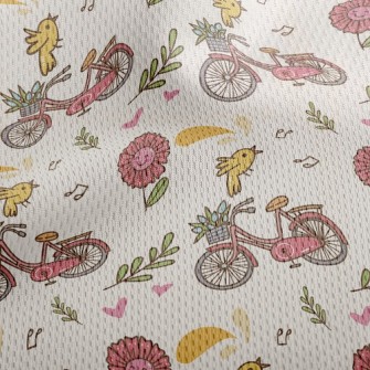 歌唱鳥腳踏車鳥眼布(幅寬160公分)
