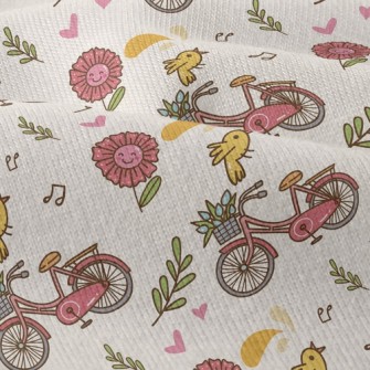 歌唱鳥腳踏車仿棉布(幅寬150公分)