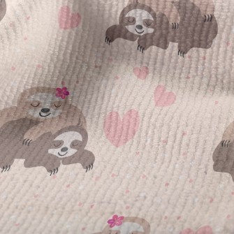 相愛中樹懶情侶毛巾布(幅寬160公分)