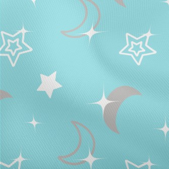 閃亮星星月亮雙斜布(幅寬150公分)