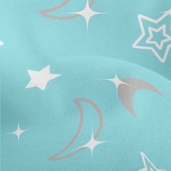 閃亮星星月亮竹節麻(幅寬150公分)