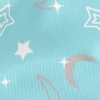 閃亮星星月亮仿毛衣布(幅寬150公分)