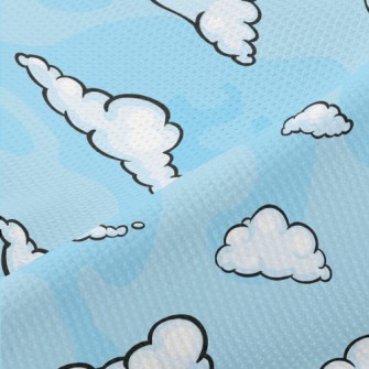 卡通藍色雲朵高爾布(幅寬180公分)
