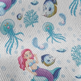 水母小魚美人魚燈芯絨(幅寬150公分)