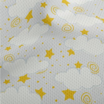 魔法星星與雲朵鳥眼布(幅寬160公分)