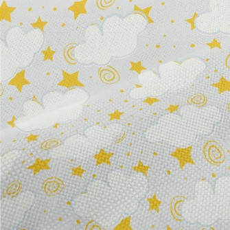 魔法星星與雲朵麻布(幅寬150公分)