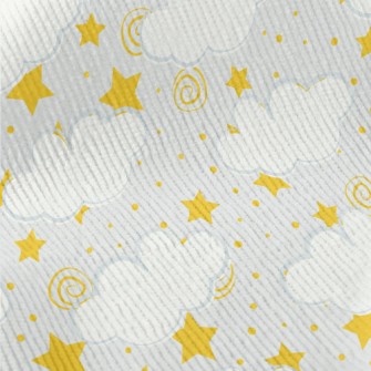魔法星星與雲朵燈芯絨(幅寬150公分)