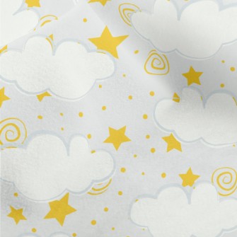 魔法星星與雲朵水晶絨(幅寬160公分)