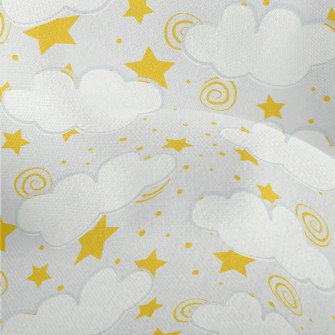 魔法星星與雲朵竹節麻(幅寬150公分)