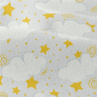 魔法星星與雲朵仿棉布(幅寬150公分)