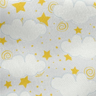 魔法星星與雲朵刷毛布(幅寬150公分)