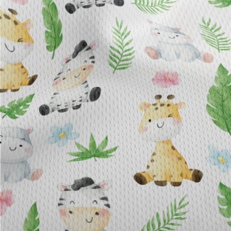 草原動物寶寶鳥眼布(幅寬160公分)