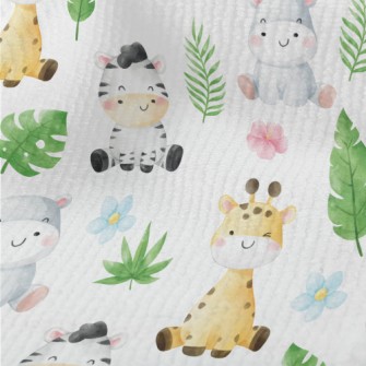草原動物寶寶毛巾布(幅寬160公分)
