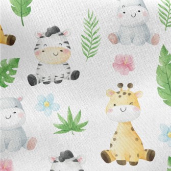 草原動物寶寶刷毛布(幅寬150公分)