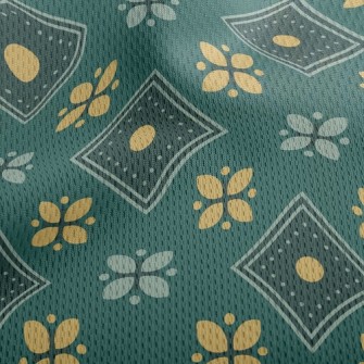 方格綠小花鳥眼布(幅寬160公分)