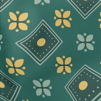 方格綠小花羅馬布(幅寬160公分)