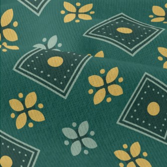 方格綠小花仿棉布(幅寬150公分)