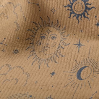 神秘深奧太陽月亮毛巾布(幅寬160公分)