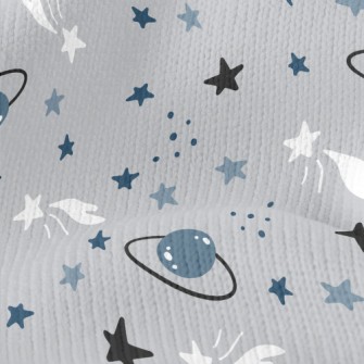 卡通星星星球仿毛衣布(幅寬150公分)