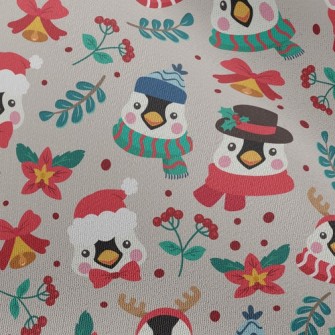 聖誕裝扮企鵝雪紡布(幅寬150公分)